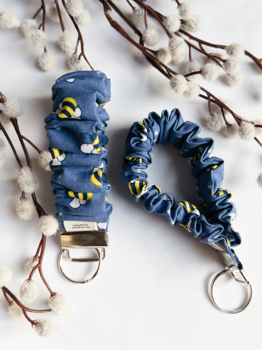 Blue Bee - Keychain Scrunchie